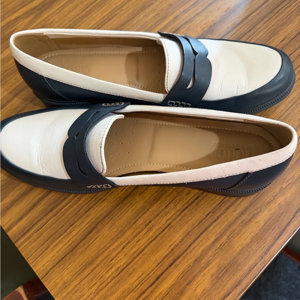 Hotter Blue, Black and White Loafers